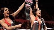 Nikki Bella (r) wins her first Diva's Championship on April 23, 2012, Raw